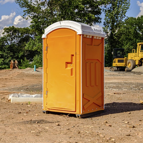 how often are the portable restrooms cleaned and serviced during a rental period in Wood Lake NE